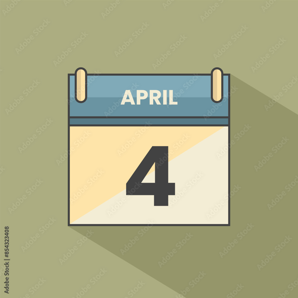 Calendar date month icon flat April vector