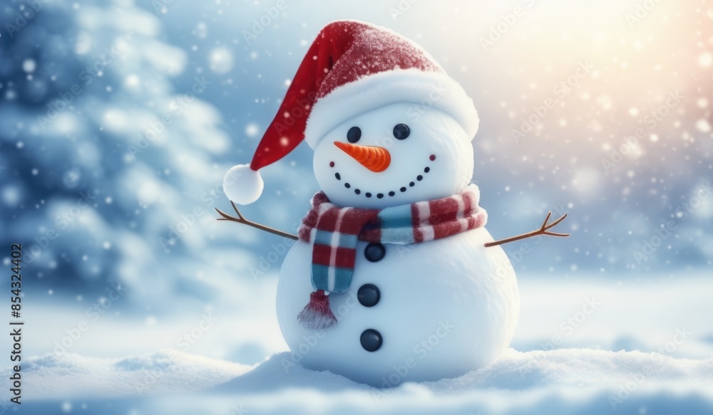 snowman on the snow background snowman on the snow background