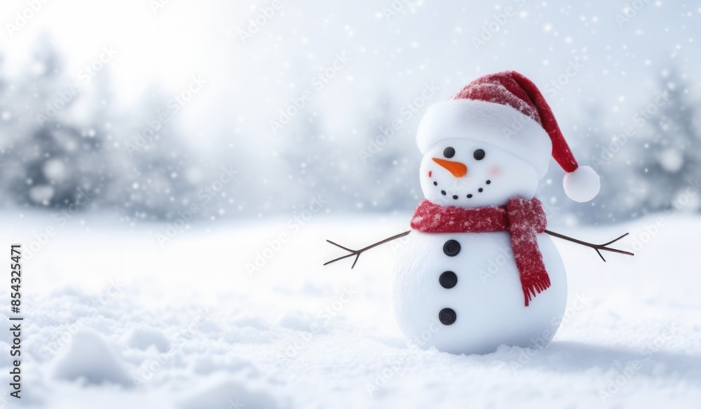 snowman with red hat and red scarf snowman with red hat and red scarf