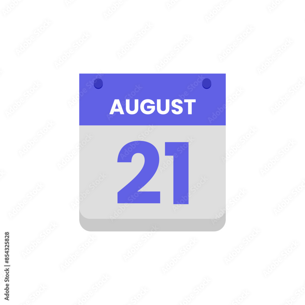Calendar date month icon flat august vector Calendar date month icon flat august vector