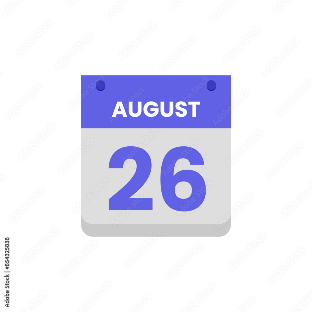 Calendar date month icon flat august vector Calendar date month icon flat august vector