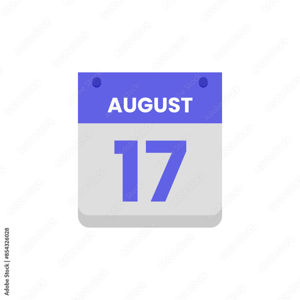 Calendar date month icon flat august vector Calendar date month icon flat august vector
