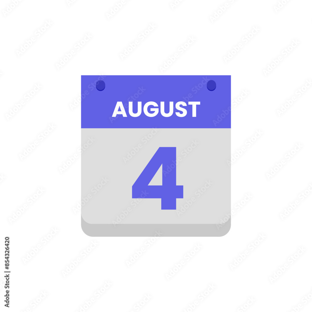 Calendar date month icon flat august vector Calendar date month icon flat august vector