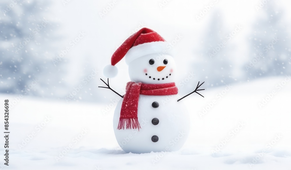 snowman with red hat and red scarf snowman with red hat and red scarf