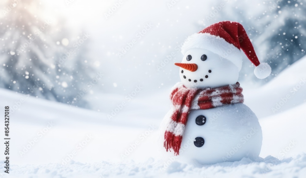 snowman with red hat and red scarf snowman with red hat and red scarf