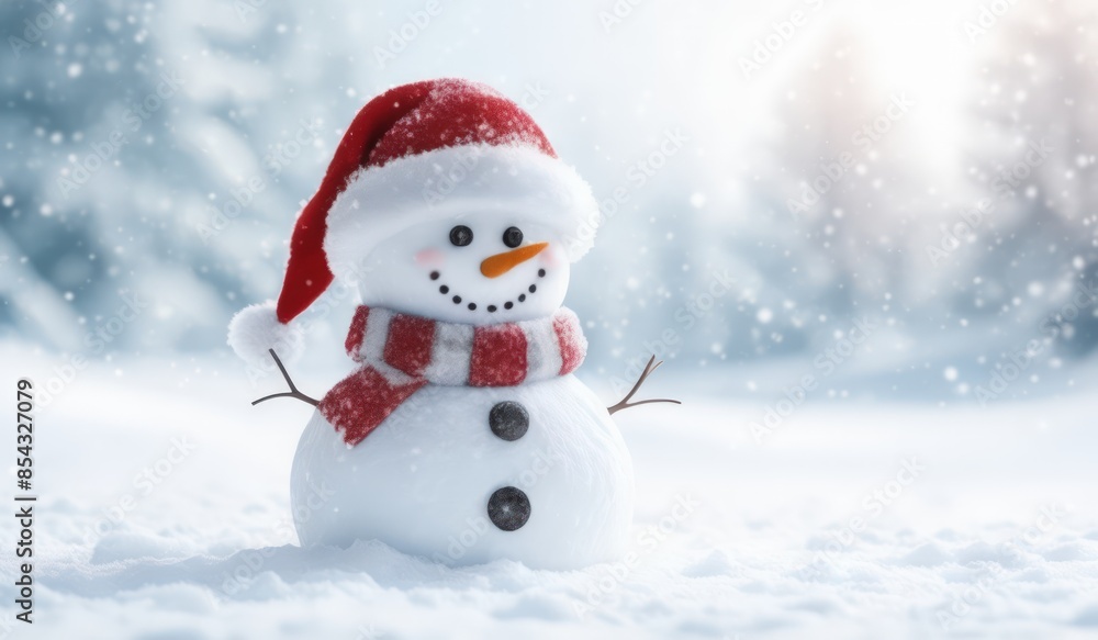 snowman with red hat and scarf background snow snowman with red hat and scarf background snow