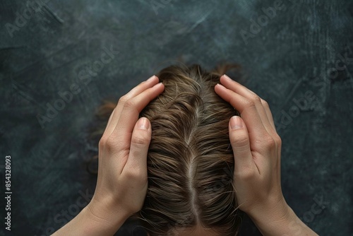 Hands massaging scalp