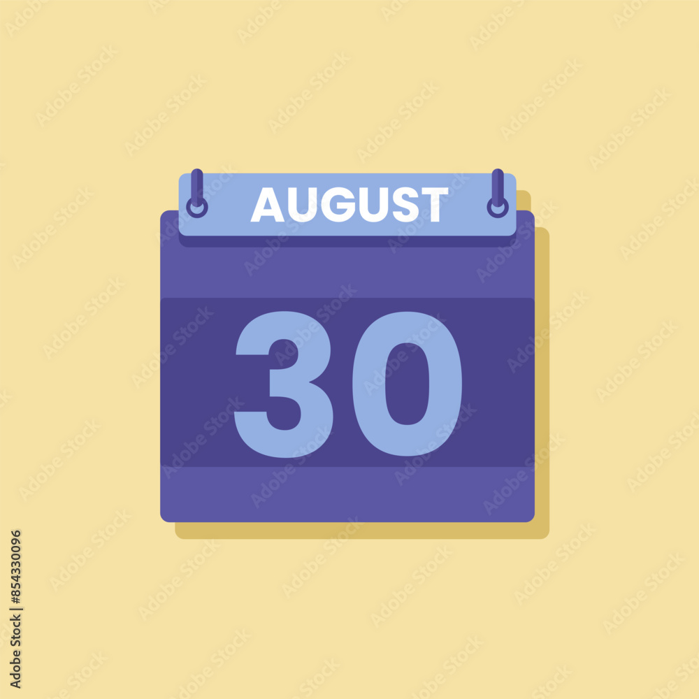 Calendar date month icon flat august vector Calendar date month icon flat august vector
