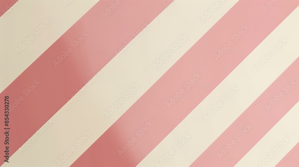 Fototapeta premium Rose pink and ivory diagonal stripes, smooth transition, mid-angle view, sophisticated and stylish 