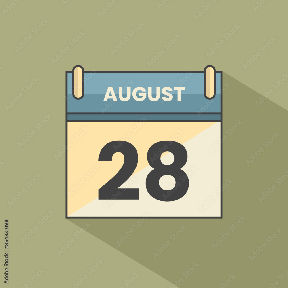 Calendar date month icon flat august vector Calendar date month icon flat august vector