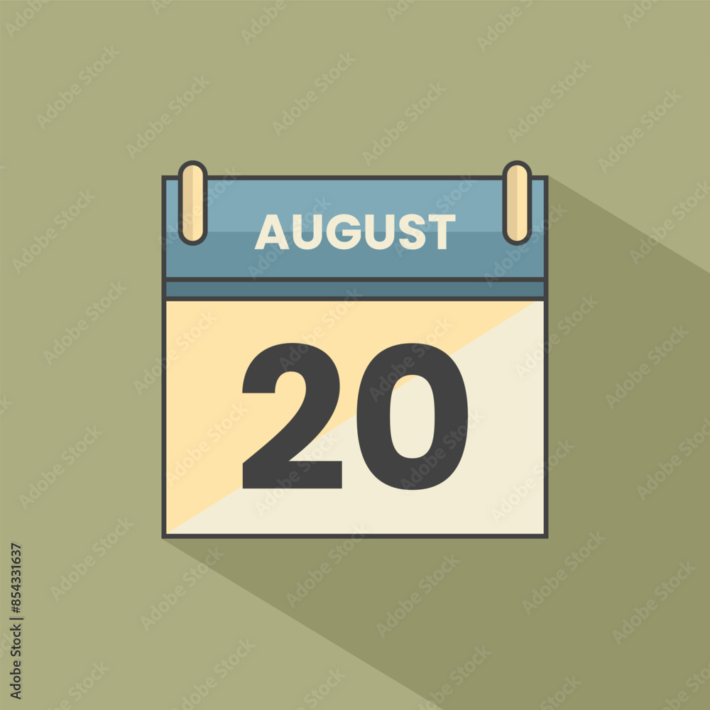 Calendar date month icon flat august vector Calendar date month icon flat august vector