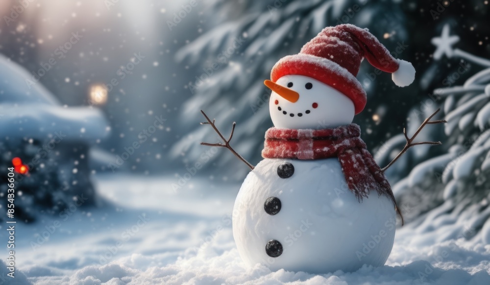 Fototapeta premium best new snowman merry christmas