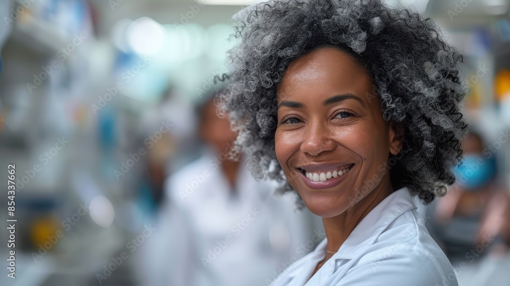 Portrait of a smiling medical staff member with a joyful expression, representing care and dedication Portrait of a smiling medical staff member with a joyful expression, representing care and dedication