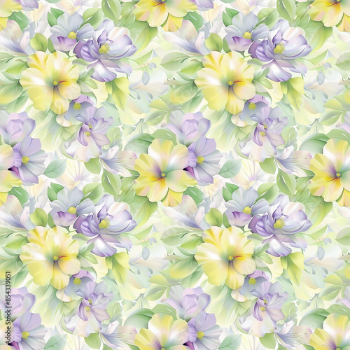 Floral variety color, form natural, seamless fabric pattern.