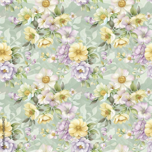 Floral variety color, form natural, seamless fabric pattern.