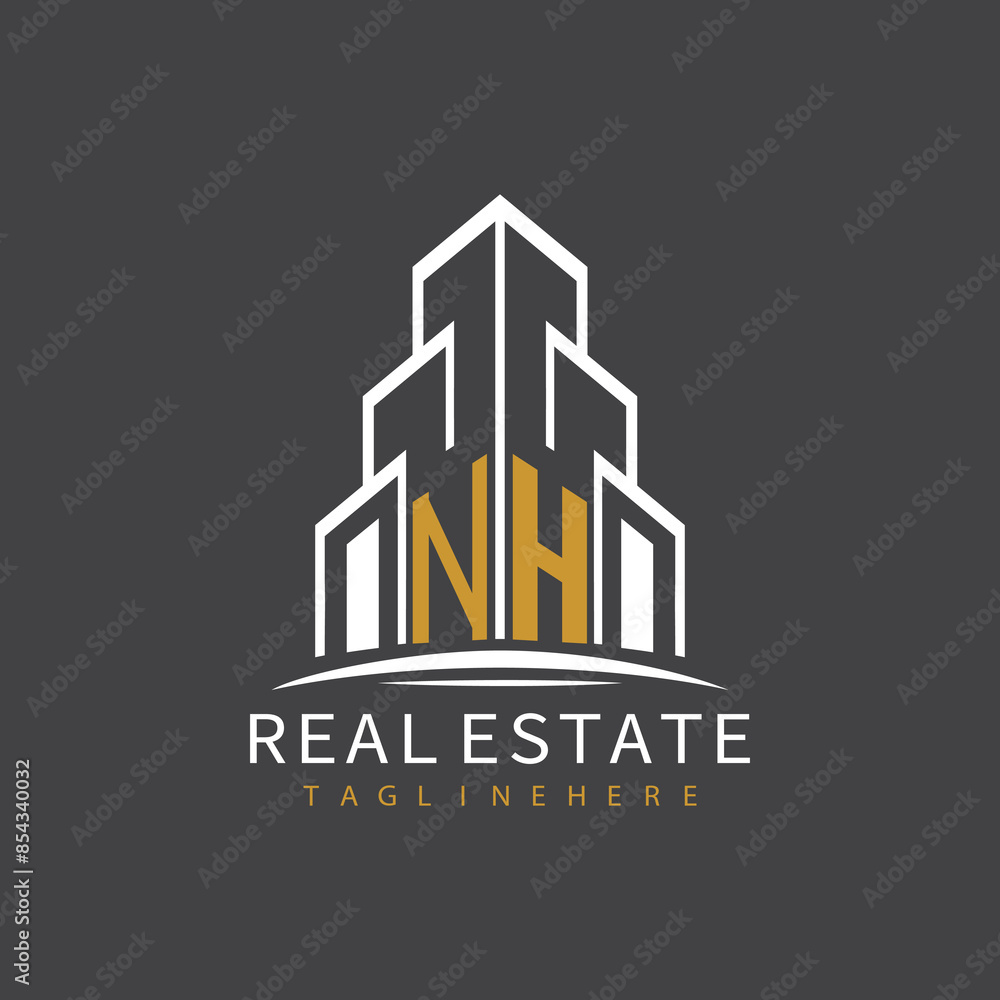 initial monogram logo for real estate with building shape creative design
initial monogram logo for real estate with building shape creative design