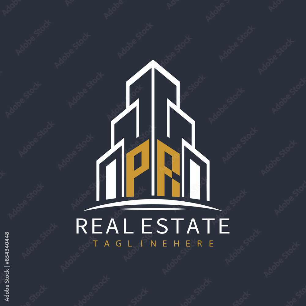 initial monogram logo for real estate with building shape creative design
initial monogram logo for real estate with building shape creative design