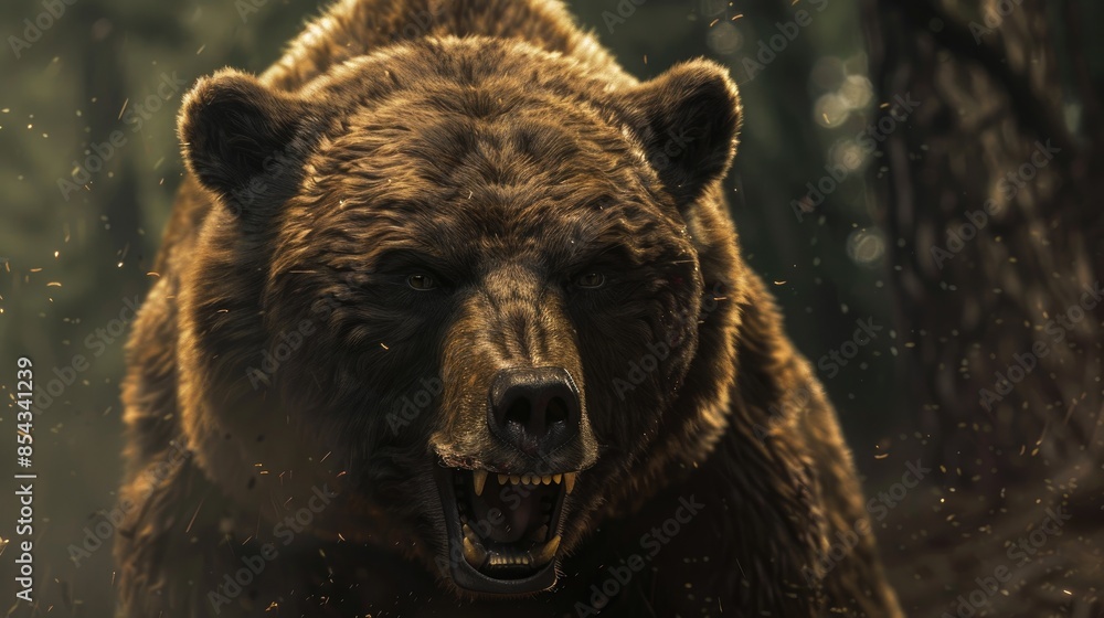 Fototapeta premium Image of an angry bear