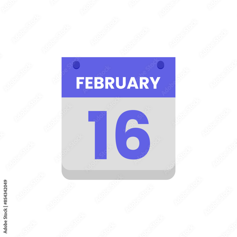 Calendar date month icon flat february vector Calendar date month icon flat february vector