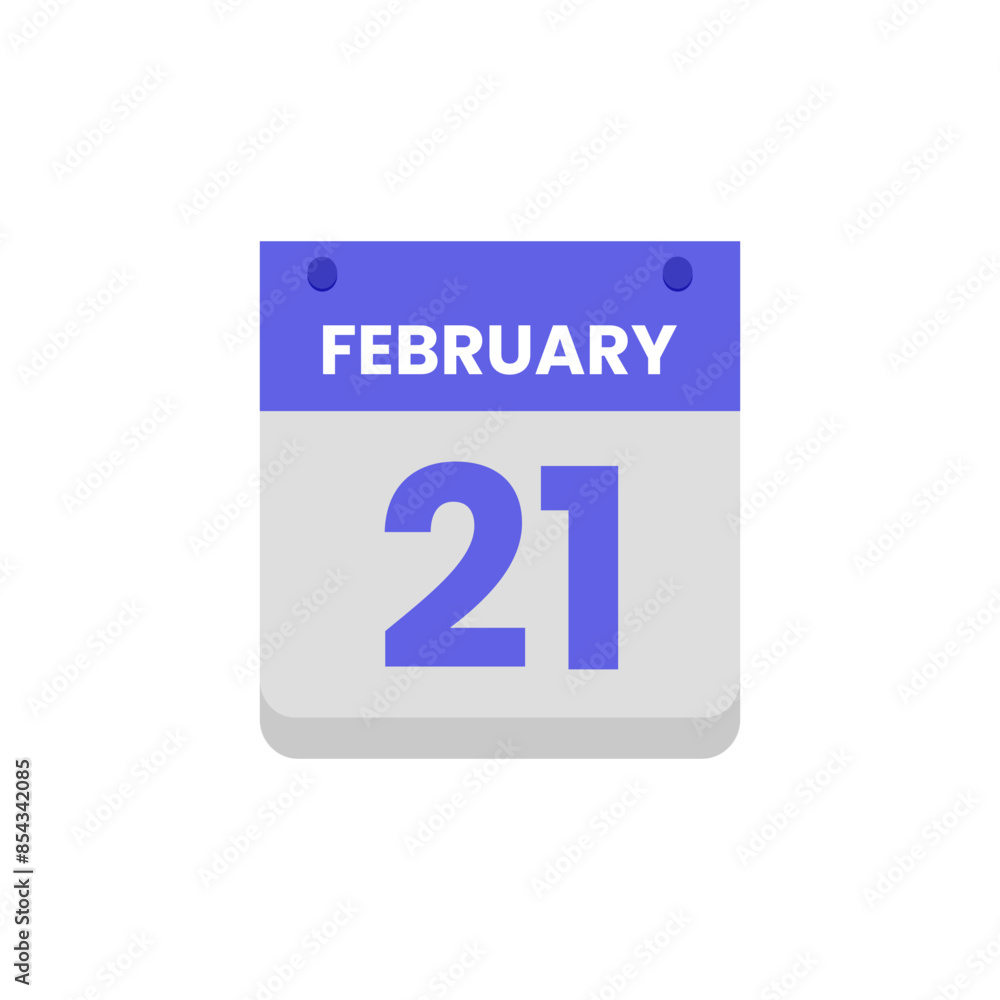 Calendar date month icon flat february vector Calendar date month icon flat february vector