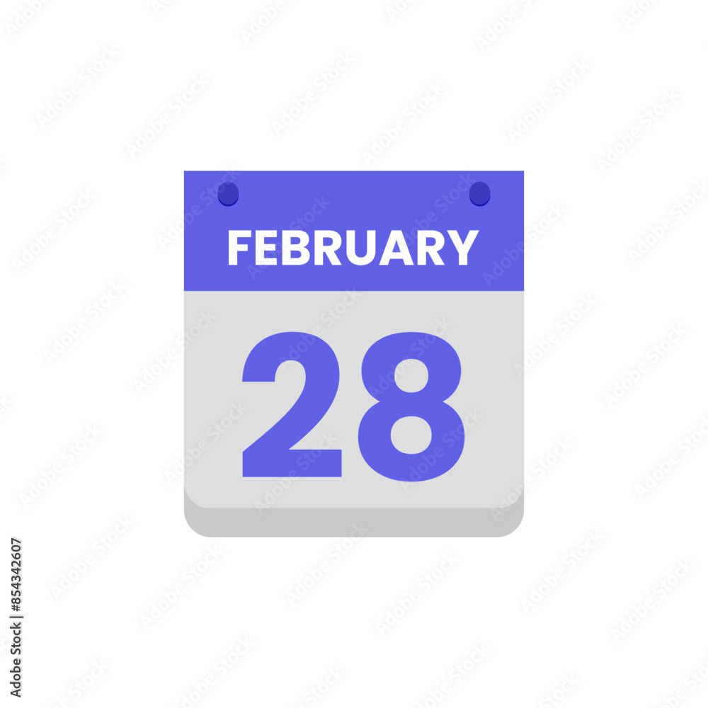 Calendar date month icon flat february vector Calendar date month icon flat february vector