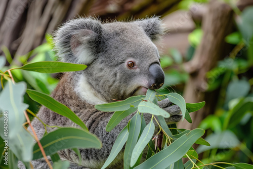 koala marsupial eucalyptus australia wildlife closeup  