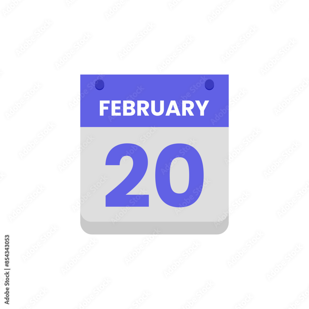 Calendar date month icon flat february vector Calendar date month icon flat february vector