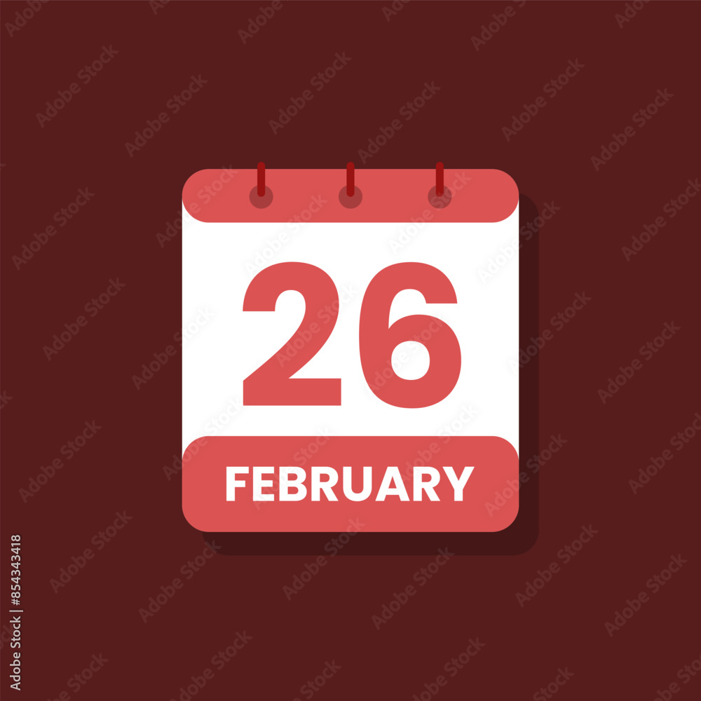Calendar date month icon flat february vector Calendar date month icon flat february vector