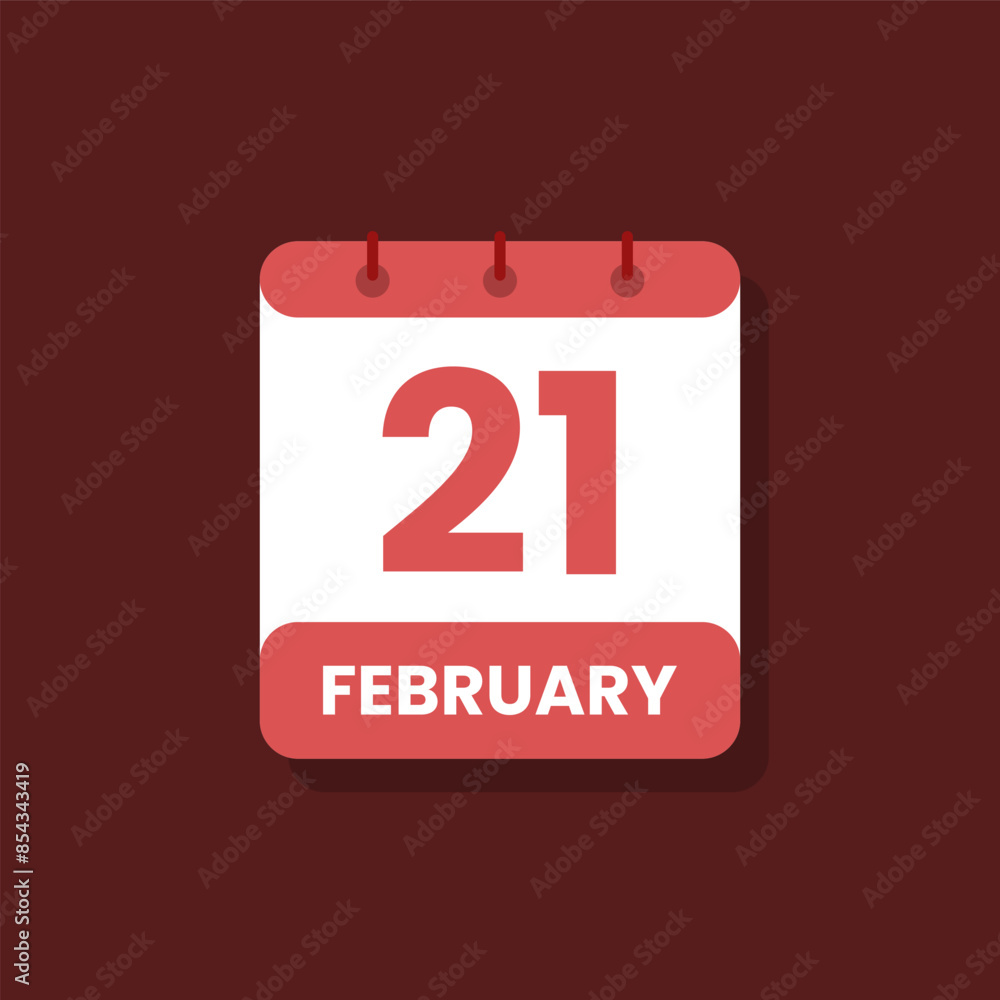 Calendar date month icon flat february vector Calendar date month icon flat february vector