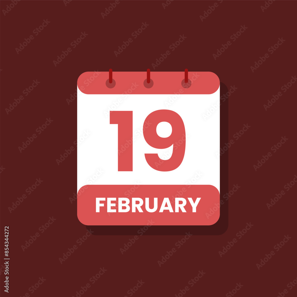 Calendar date month icon flat february vector Calendar date month icon flat february vector