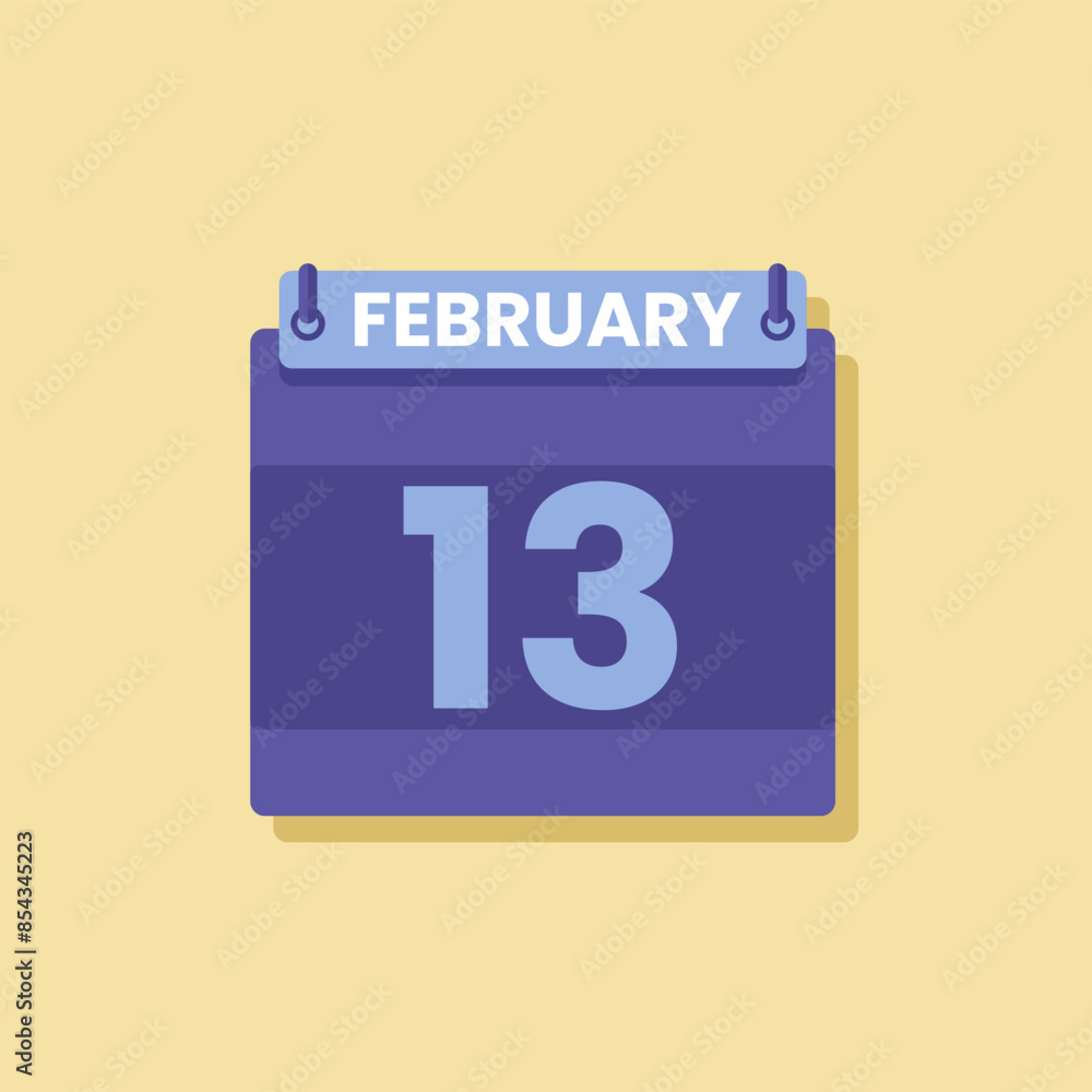 Calendar date month icon flat february vector Calendar date month icon flat february vector