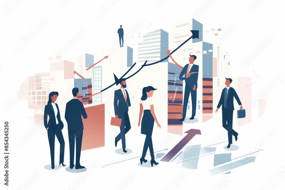 Conceptual Business Flat Illustration created with Generative AI Conceptual Business Flat Illustration created with Generative AI