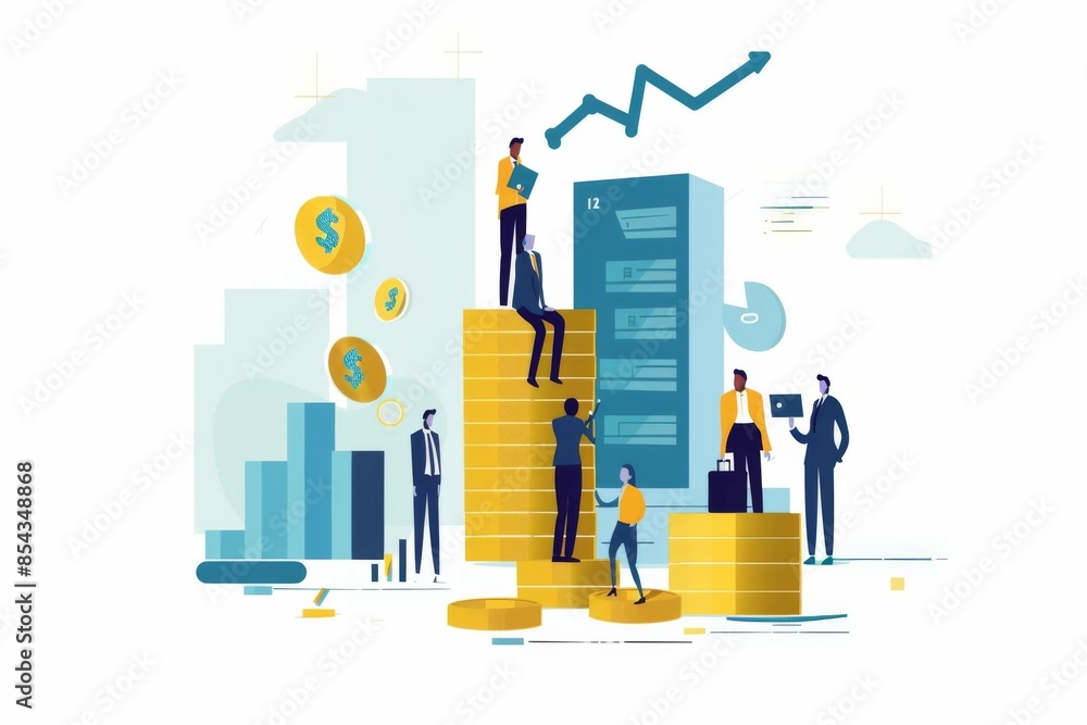 Conceptual Business Flat Illustration created with Generative AI Conceptual Business Flat Illustration created with Generative AI