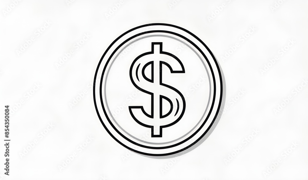 illustration of a symbol of a dollar coin illustration of a symbol of a dollar coin