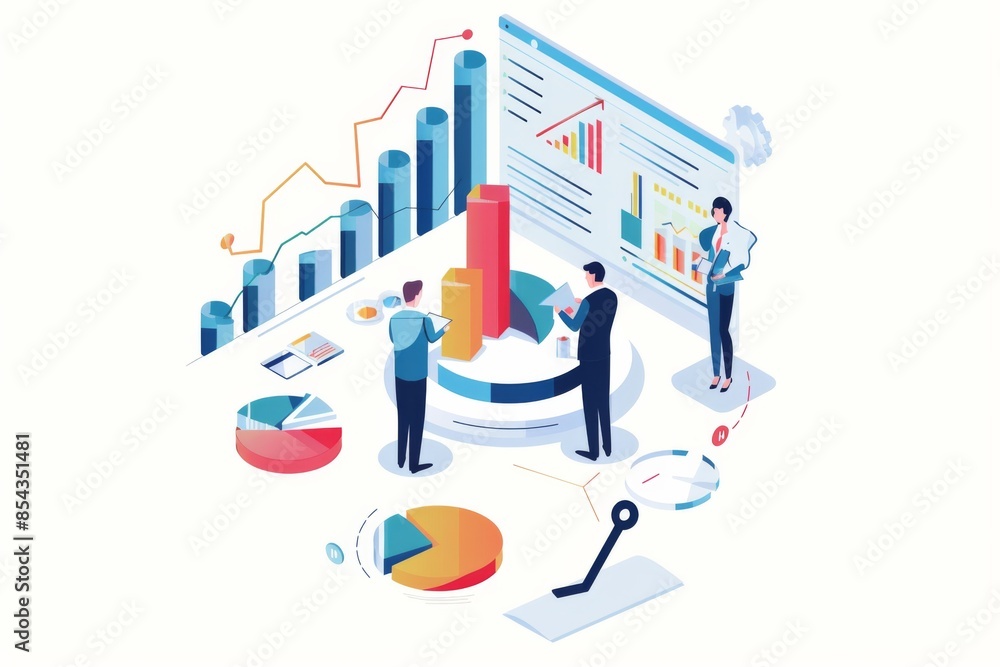 Conceptual Business Flat Illustration created with Generative AI Conceptual Business Flat Illustration created with Generative AI