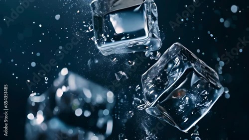 떨어지고 있는 얼음조각들 photo