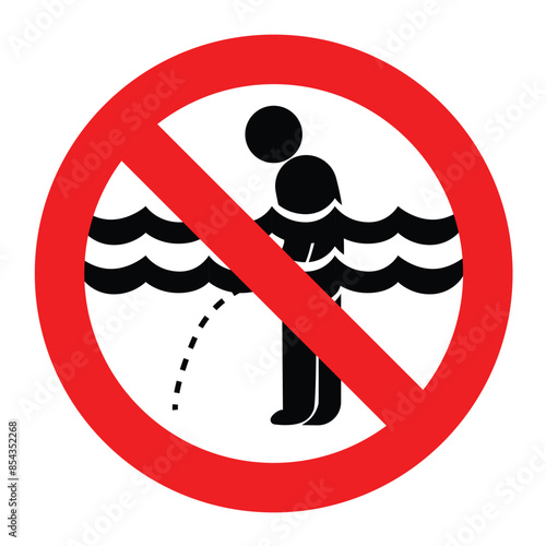 do not urinate no peeing no urinating in the swimming pool sign