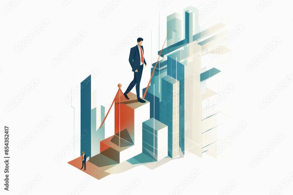 Conceptual Business Flat Illustration created with Generative AI Conceptual Business Flat Illustration created with Generative AI