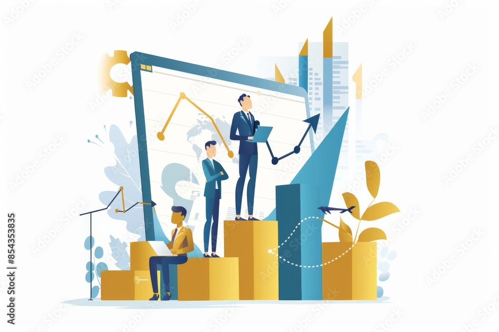 Conceptual Business Flat Illustration created with Generative AI Conceptual Business Flat Illustration created with Generative AI