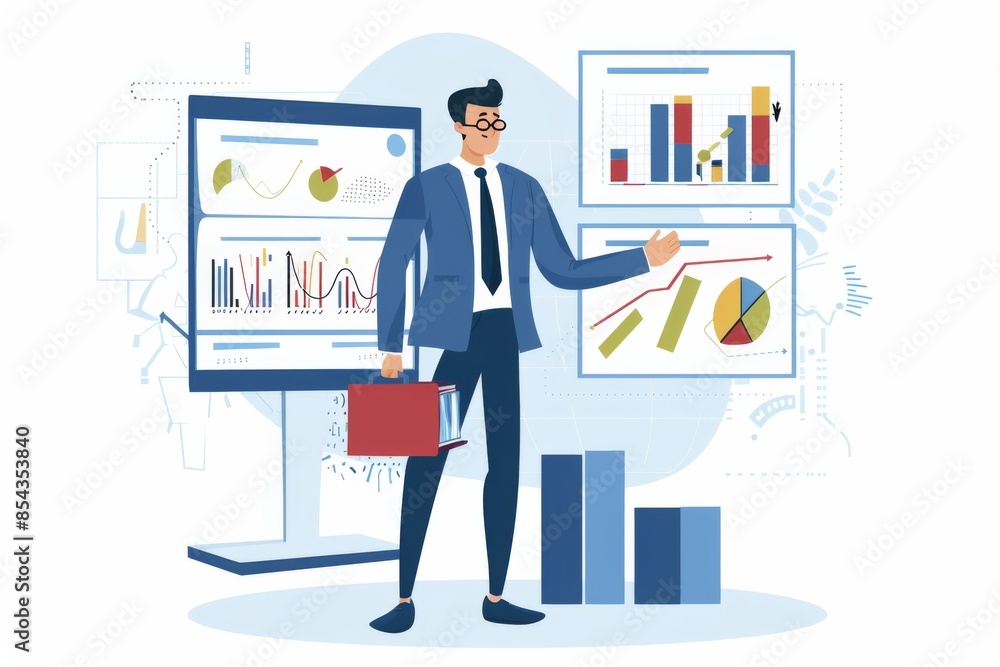 Conceptual Business Flat Illustration created with Generative AI Conceptual Business Flat Illustration created with Generative AI