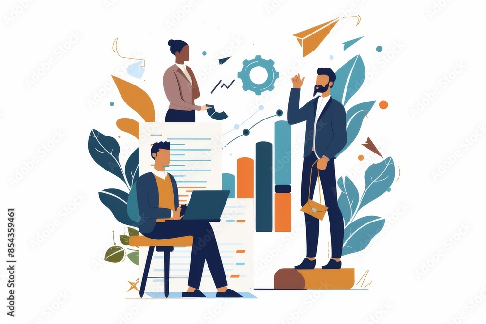 Conceptual Business Flat Illustration created with Generative AI Conceptual Business Flat Illustration created with Generative AI
