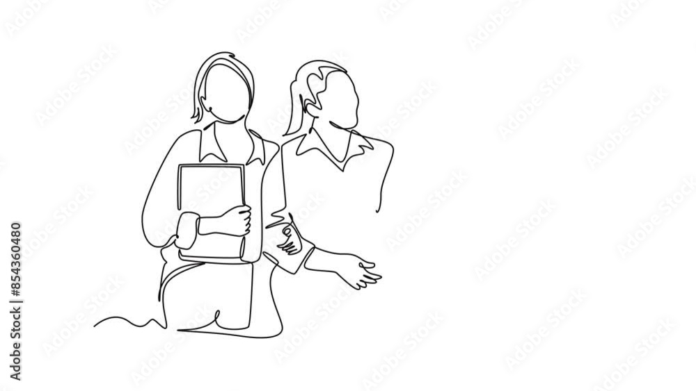 Meet up concept. Single line draw design. Full length animation illustration. High quality 4k footage. Meet up concept. Single line draw design. Full length animation illustration. High quality 4k footage.