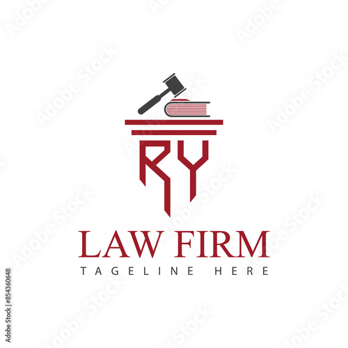  initial monogram for lawfirm logo with sword and scale