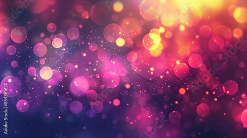Beautiful Abstract Bokeh Background with Colorful Light Spots