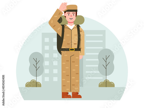 Army soldier. Army vector illustration.