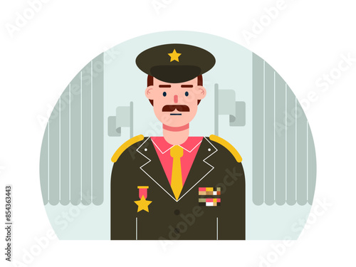 Army officer. Army vector illustration.