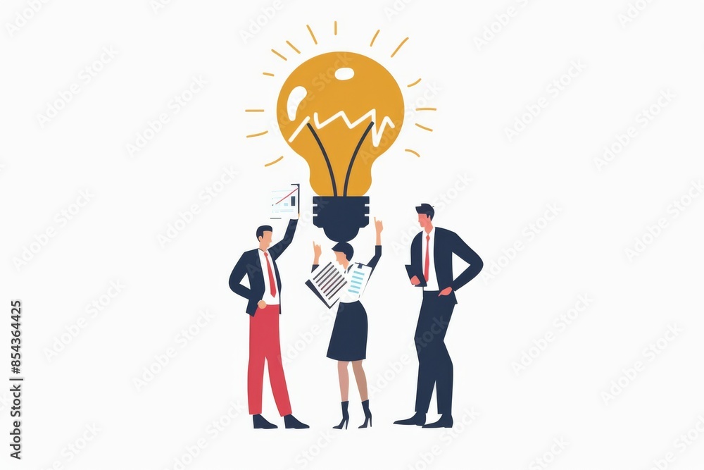 Conceptual Business Flat Illustration created with Generative AI Conceptual Business Flat Illustration created with Generative AI