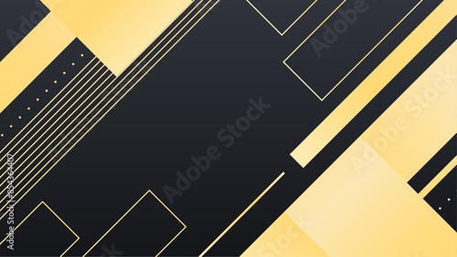 Gradient golden background design. Realistic black background with gold details