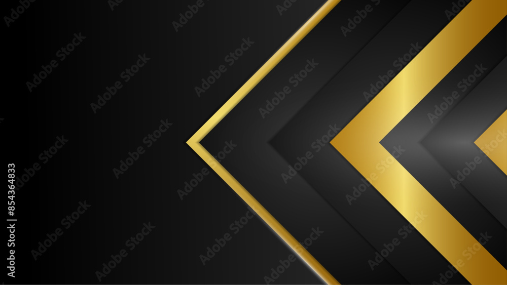 Luxury gold abstract black metal background Golden light lines create modern geometric template Luxury gold abstract black metal background Golden light lines create modern geometric template