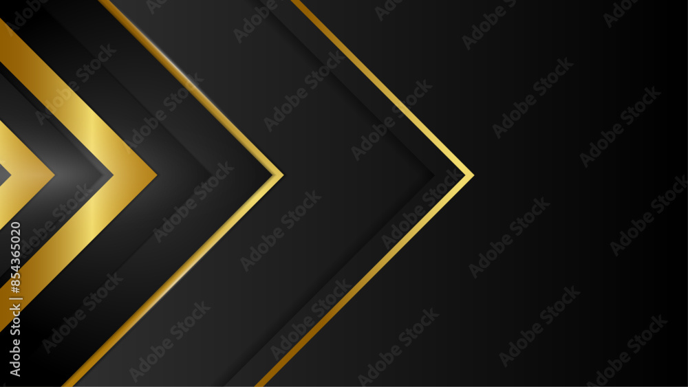Gold Gradient geometric shapes on dark background, Black and gold abstract geometric Background Gold Gradient geometric shapes on dark background, Black and gold abstract geometric Background